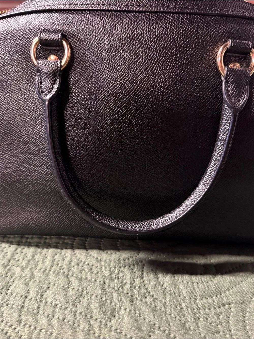 Coach Black Medium Rowan Satchel with Gold Hardware